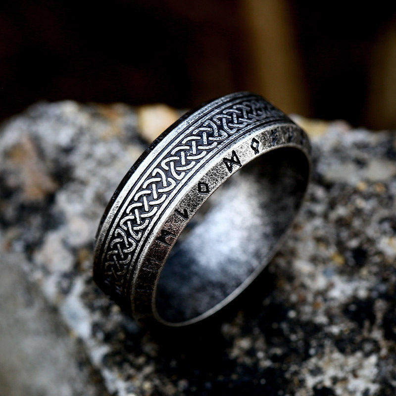 Nordic Knotwork Rune Ring